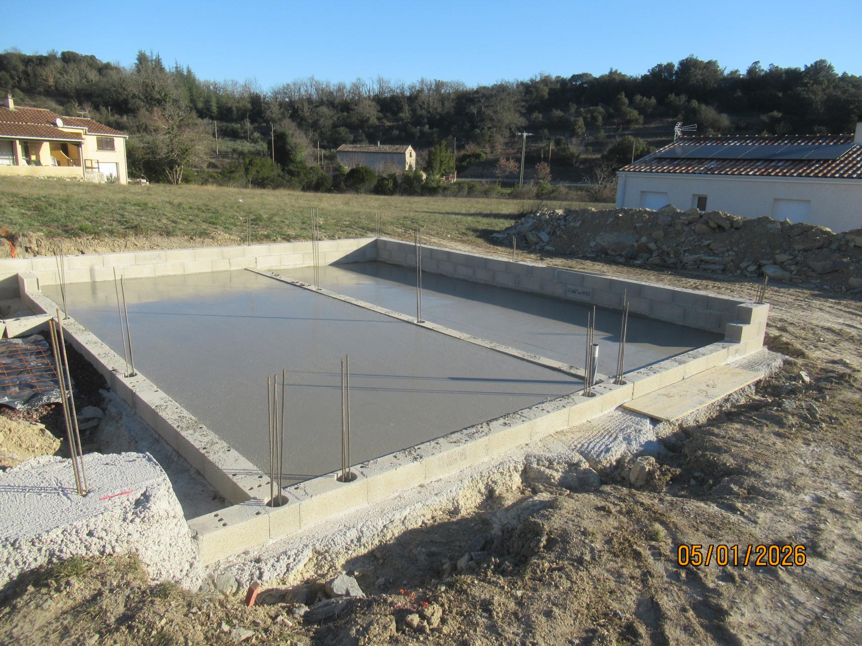 Coulage de la dalle du plancher