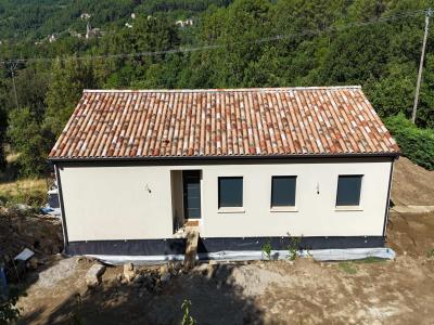 Toiture 2 pentes, Débord de toiture de 30 cm, sous-faces PVC Gris anthracite