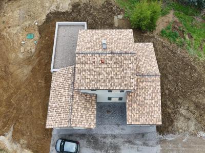 Toiture 4 pentes, Débord de toiture de 30 cm, sous-faces PVC Blanc