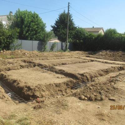 Ouverture des fouilles et ferraillage