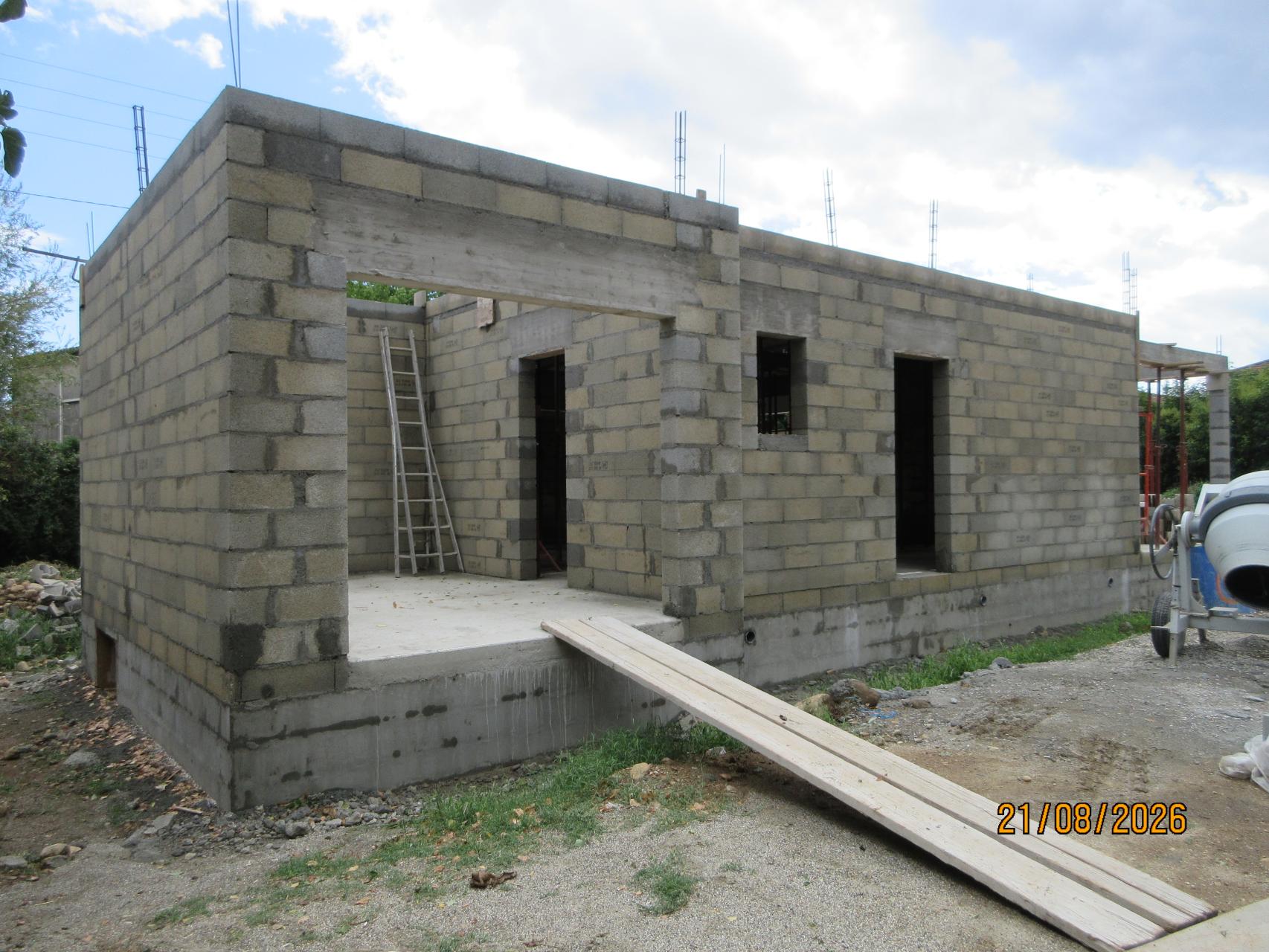 Elevation des murs de l'étage