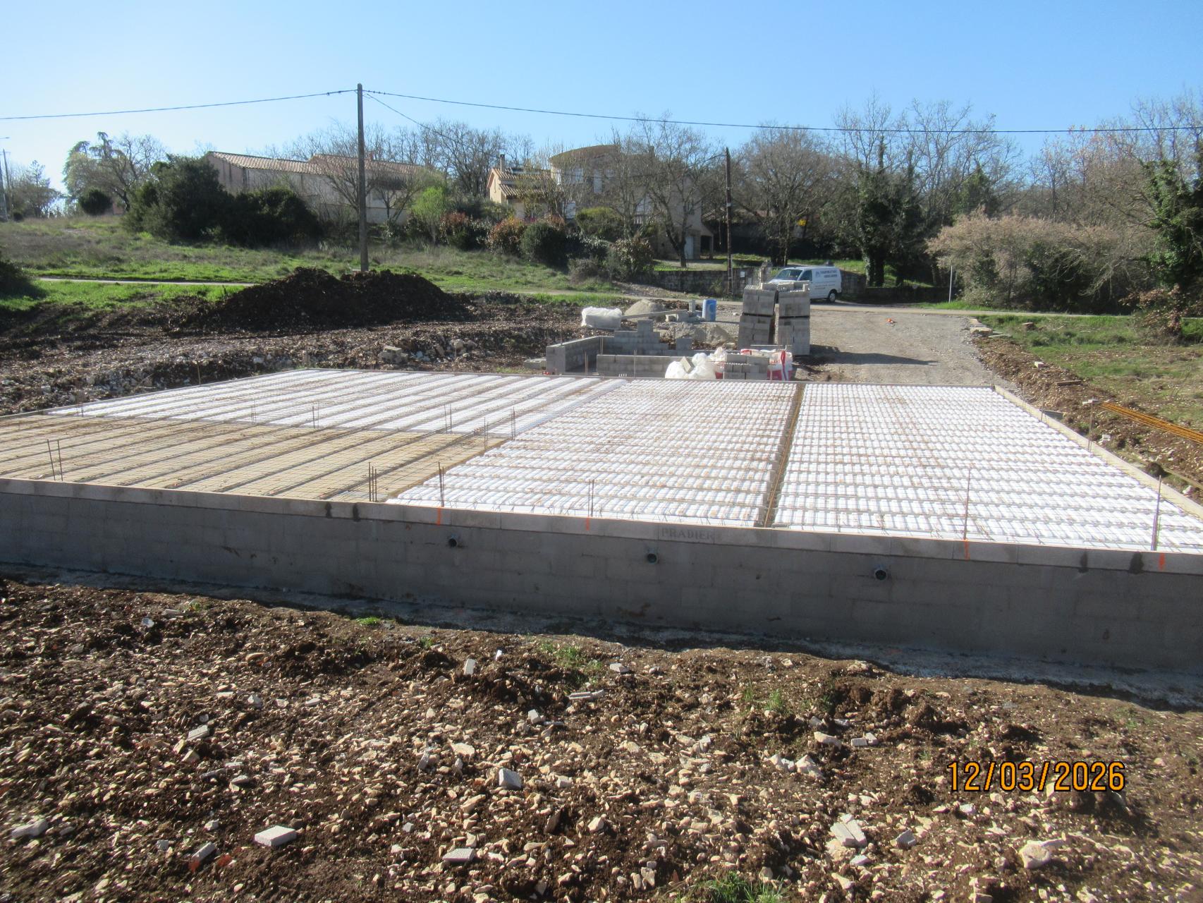 Pose des poutrelles et hourdis du plancher