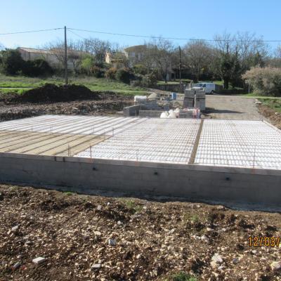 Pose des poutrelles et hourdis du plancher