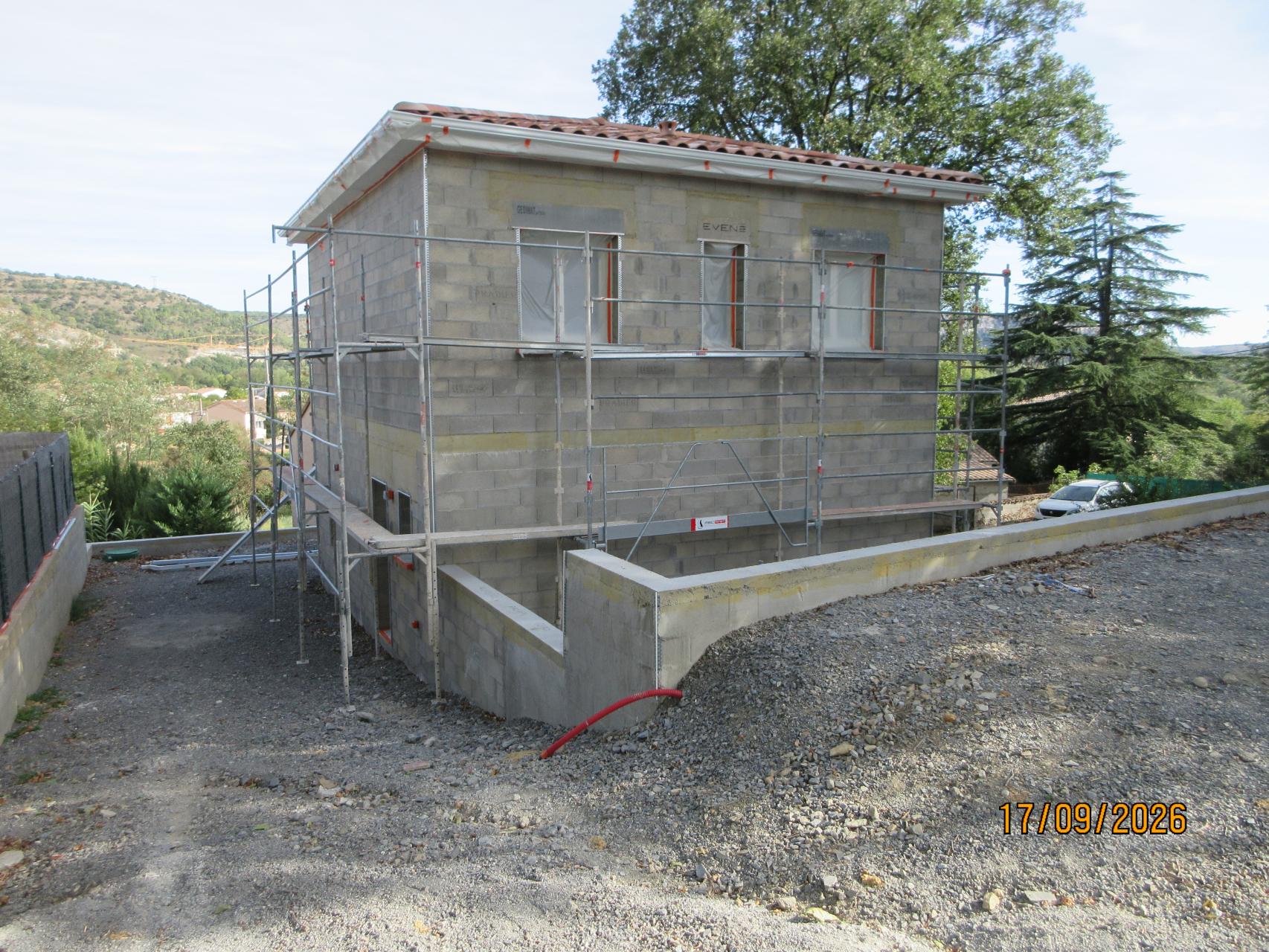 Réalisation de l'enduit de façade