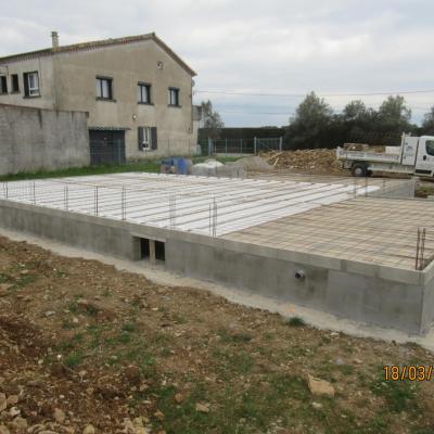 Pose des poutrelles et hourdis du plancher