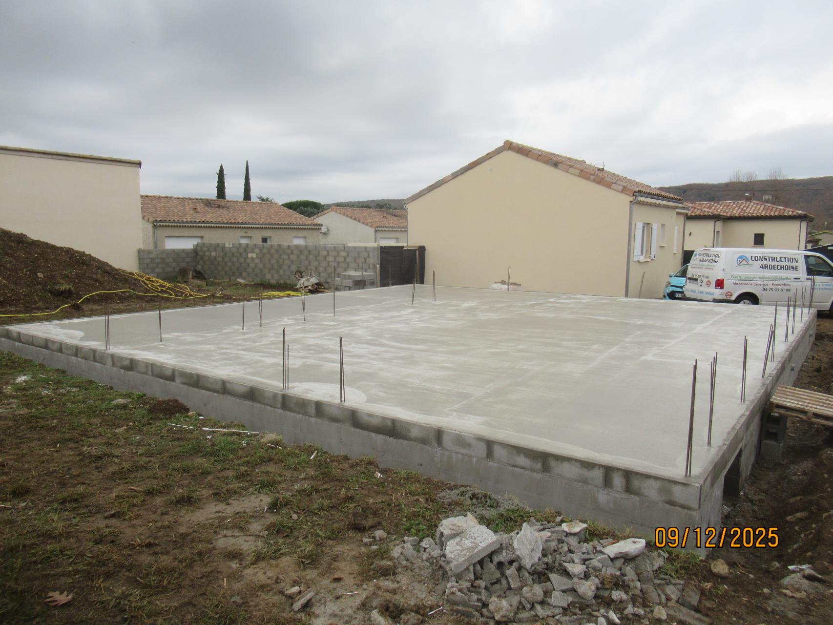 Coulage de la dalle du plancher