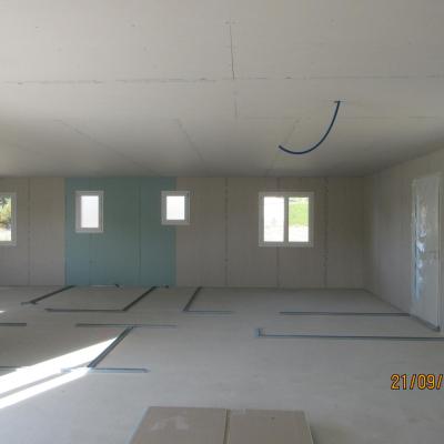Réalisation du plafond en placo sur fourrures